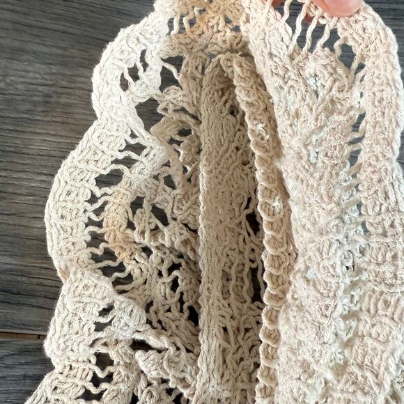 Crocheted Sleeveless Top Size S Cottagecore Beachy Bohemian Coconut Girl Retro - Picture 8 of 16